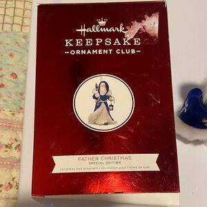 Hallmark Keepsake Father Christmas Ornament in Deep Red and Blue Accents 2018